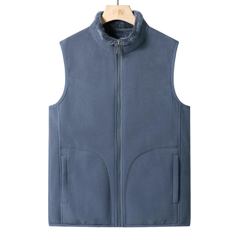 Thick Coral Fleece Couple Vests with Zipper Pockets – Warm and Stylish for Men and Women