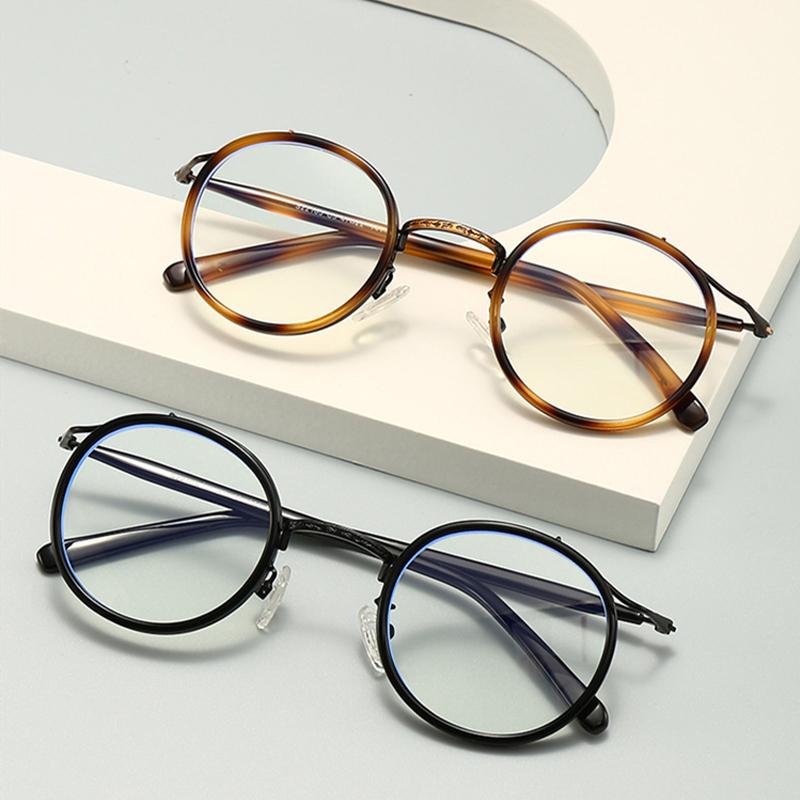 New Fashion Trend Retro Japanese Round Frame Presbyopic Eyewear For Men And Women Photochromic Anti Blue Light Reading Glasses