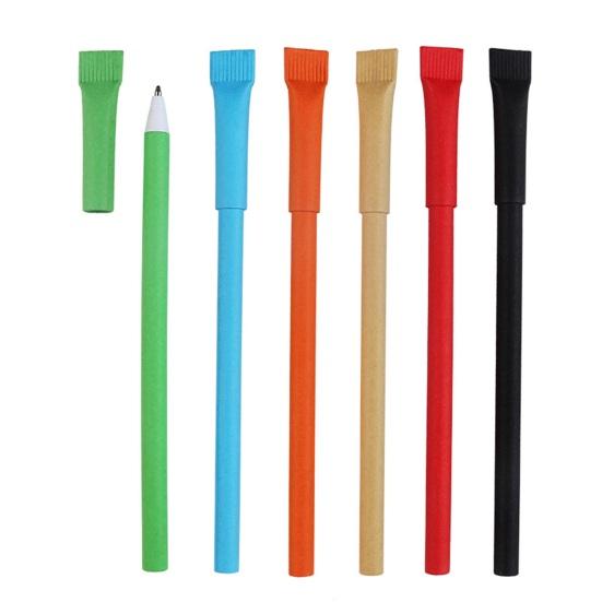 10 ks 0,7mm kuličkové pero Přírodní sulfátový papír Hladký obal na vytahování na psaní Různé barvy Ekologické školní potřeby pro reklamní pera