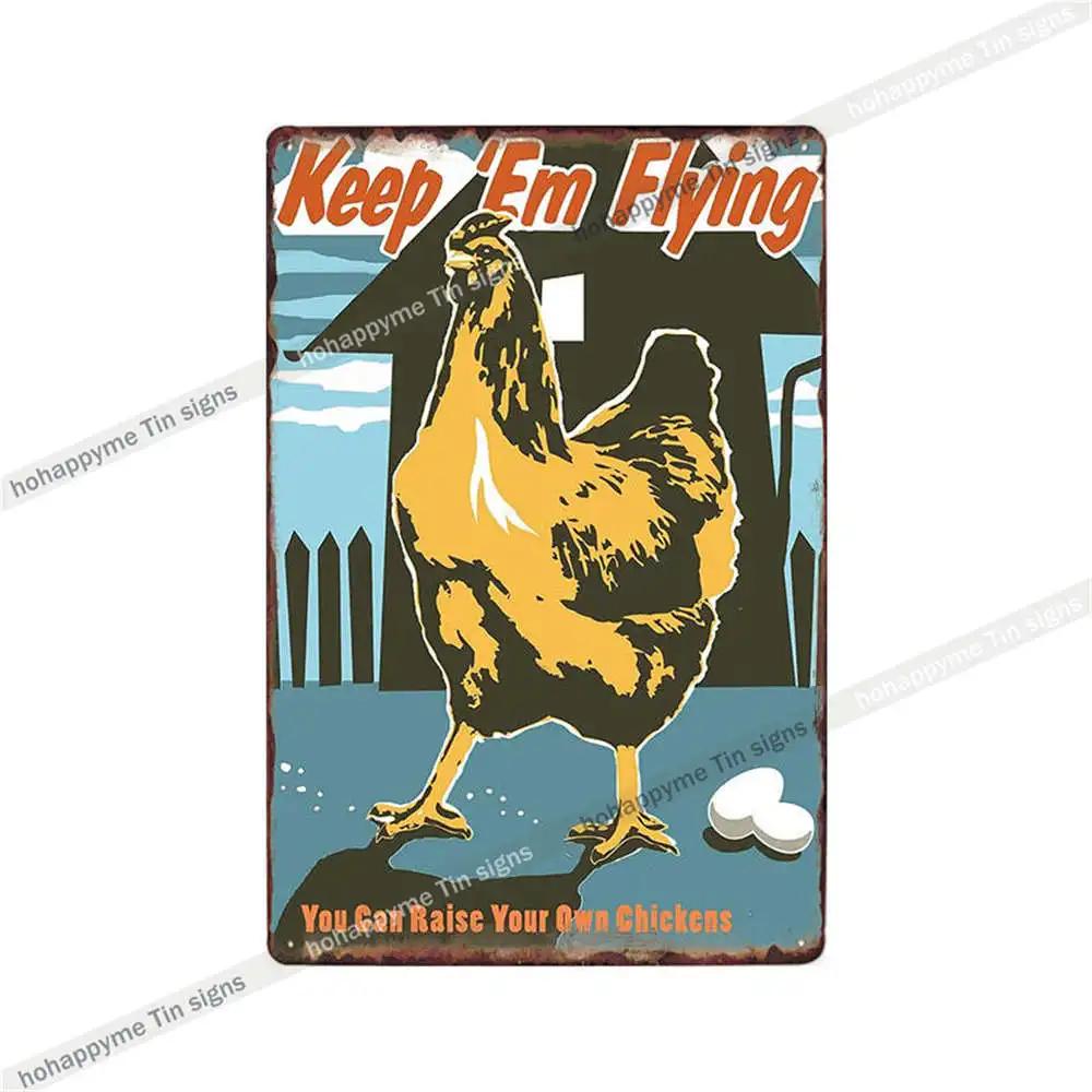 Welcome To The Funny Farm Metal Plate Tin Sign Rooster Decorative Chicken Coop Farmhouse Wall Art Iron Poster Home Decor 20x30cm