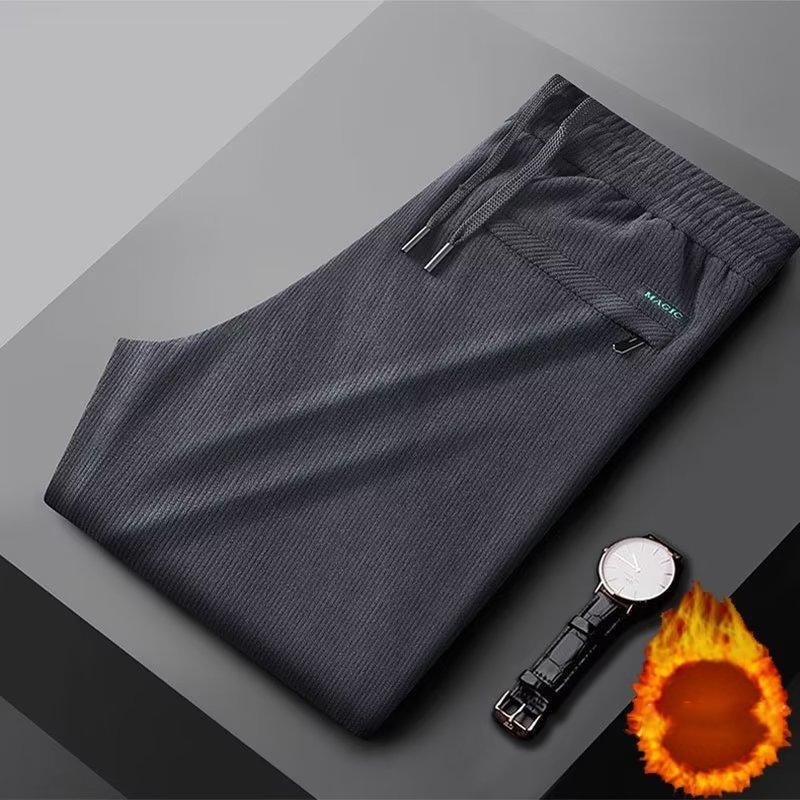 Corduroy Pants Autumn And Winter New Thickened Men's Business Pants Straight Loose Casual Pants Warm Trousers Men's Large Size