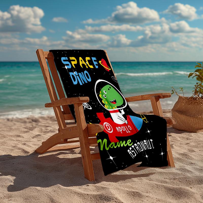 Personalisierbares Ultra-Weiches Strandtuch mit Dinosaurier-Thema, Ideal für Pool - Camping, Tauchen - Perfekter Reisebegleiter, Lebendiges Strandtuch.