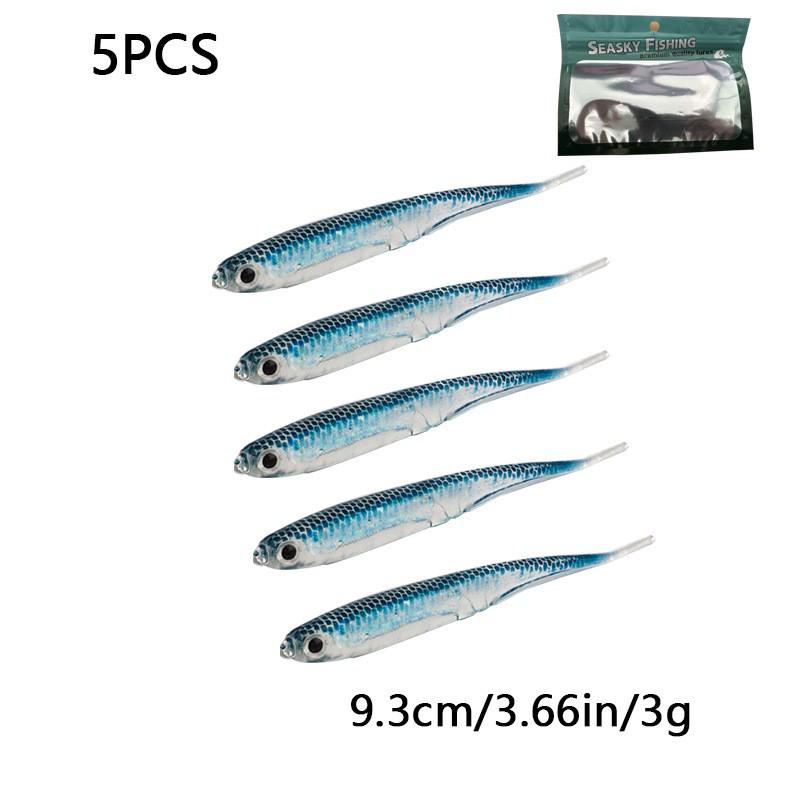 Rainbow Fish Soft Bait - Lure with Pointed Tail for Freshwater & Saltwater Fishing