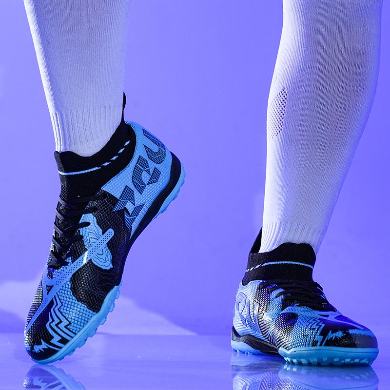 Men's High-top Sock Mouth Football Shoes Youth Sports Shoes Football Training Shoes Art Makeup Lawn Children Football Boots