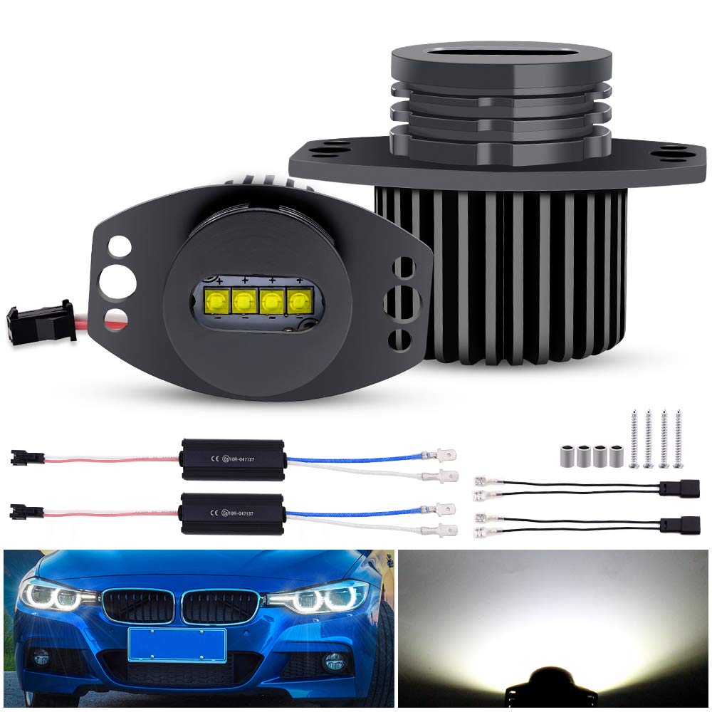 

E90 Светодиодная фара «ангельские глазки», совместимая с седаном BMW 3 серии и E91, оригинальные сменные лампы, в комплекте 2 лампы X-STYLE, 20 Вт, (E90