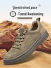 Men's Trendy British Casual Leather Sports Board Shoes, Retro Workwear Style