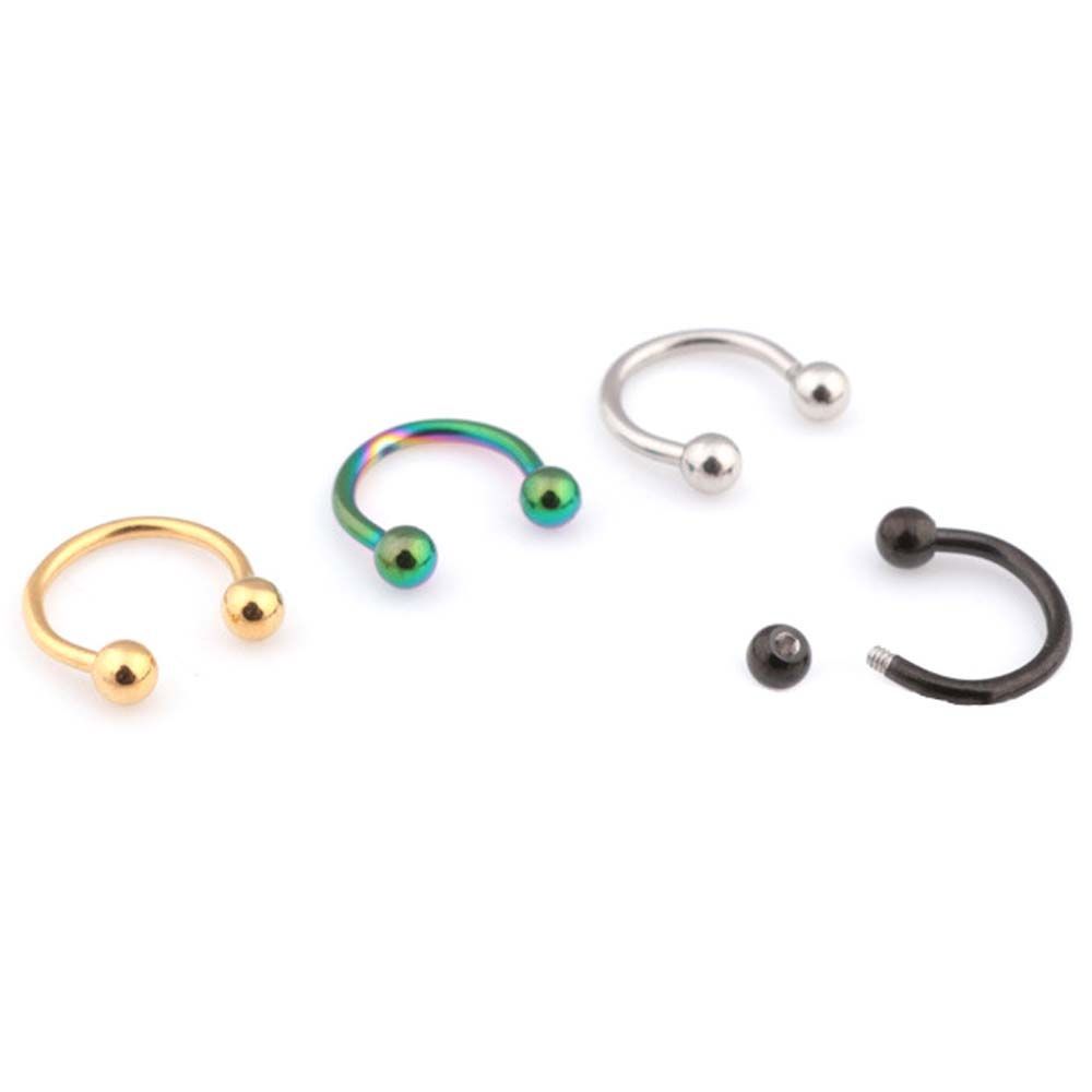Punk Fashion Stud Earrings Circular 1 Pcs Ball C Shape Jewelry Body Piercing Lip Rings Nose Rings