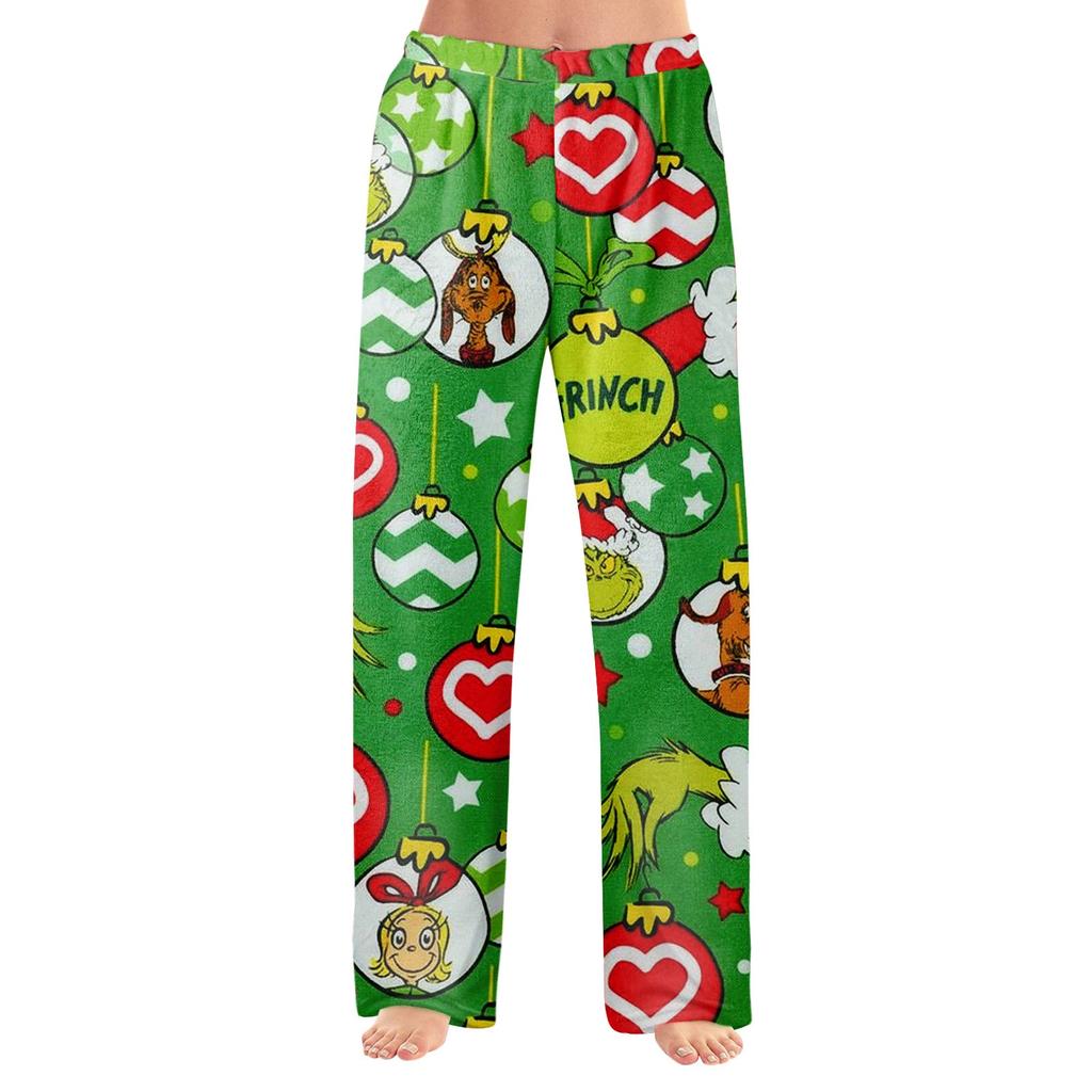 Damen Winterhose in voller Länge, lange Hose mit Weihnachtsdruck