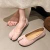 Japanese style 2025 spring new ninja shoes women's fashion casual comfortable leather flat split toe loafers ballet shoes