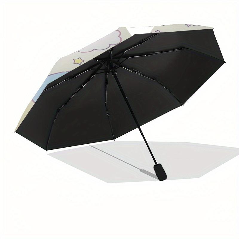Little Twin Stars, Rainbow Automatic opening and closing folding umbrella with 8 rib frame and compact travel design, perfect for all occasi