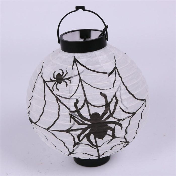 Halloween LED Paper Pumpkin Bat Spider Hanging Lantern Light Holiday Christmas Party Lamp Home Decor
