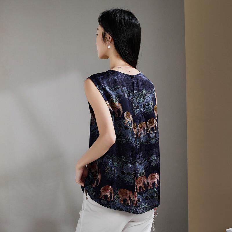 SOFSIL 2026 Summer New Chinese Style Mulberry Silk Blend Sleeveless Blouse