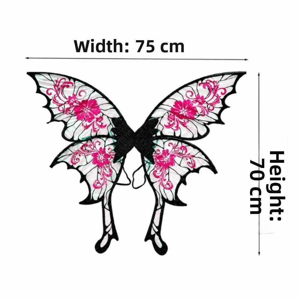 Semi-Transparent Mesh Butterfly Wings Floral Embroidered Angel Wings  Cosplay Performance