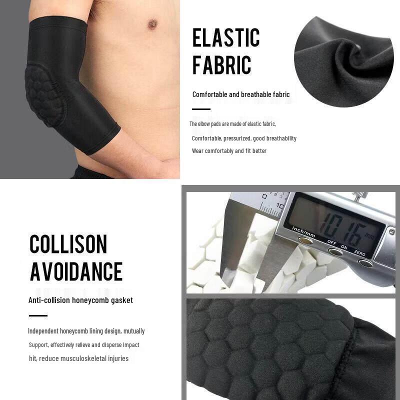 Unisex Basketball Honeycomb Anti-Collision Arm Sleeve Pair