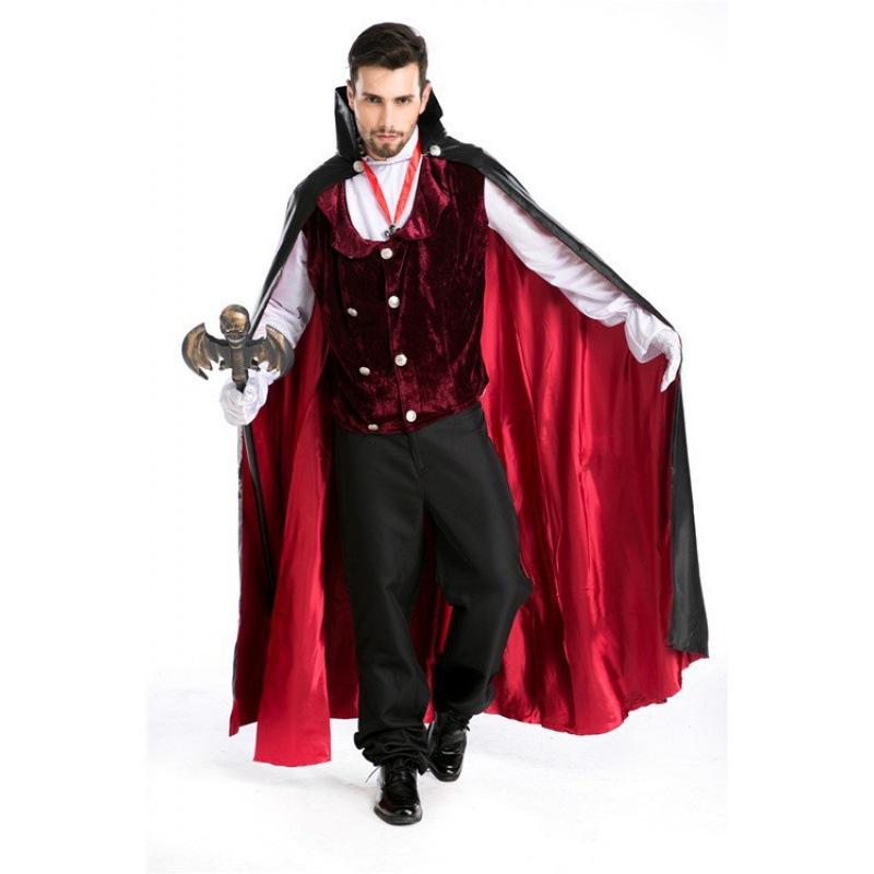 

Halloween Costume Male Adult Male Prince Wizard Vampire Pirate Show Dress Accessories XL