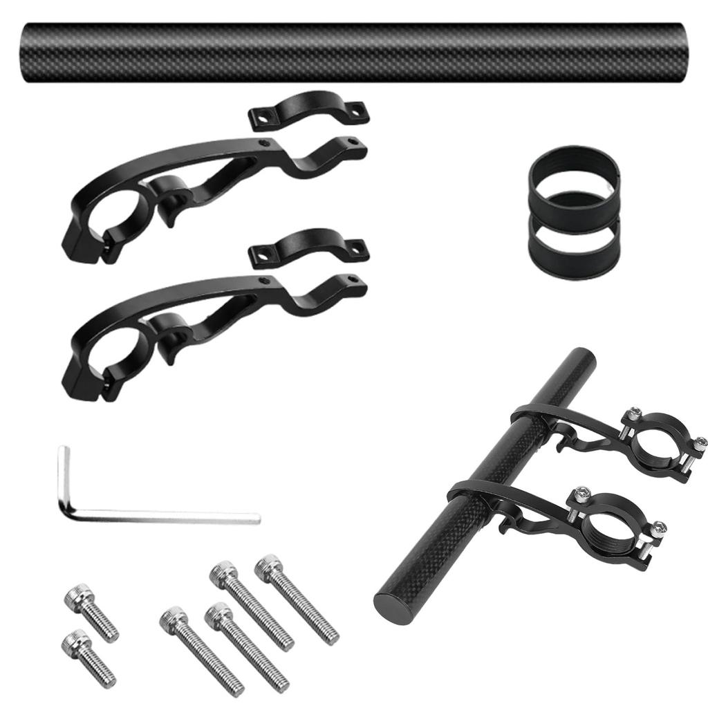 CHANJIF Bicycle Handlebar Extension, Bike Multi-Bar Stay, Handlebar Mount, Multi-Bar Extension, Lightweight Carbon Fiber, Fits Diameters 20mm-32mm