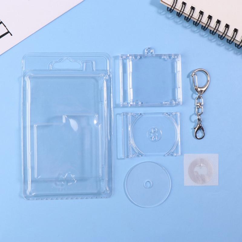 Acrylic Disc Album Pendant Keychain Blank Disc Box Keychain Suitable For Keychain Backpack Pendant Chain Clip Keychain