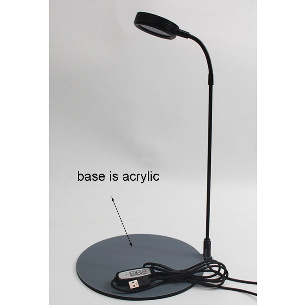 Czarna ściemnialna lampa akwariowa LED 5 W z timerem i wtyczką USB, ciepła biel 3000 K, zimna biel 6000 K, lampa do uprawy roślin z podstawą