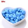 50pcs/lot 12mm Silicone Spacer Beads for DIY Charms Newborn Nursing Accessories Necklace Pacifier Chain Teething Toy BPA Free