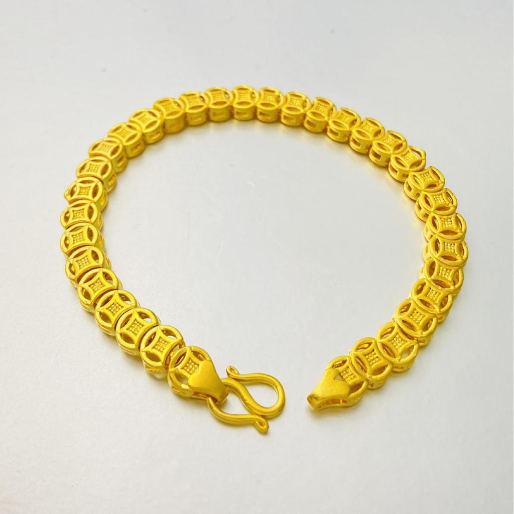 Gold-Toned Luxury Eight Directions Wealth Copper Coin Bracelet