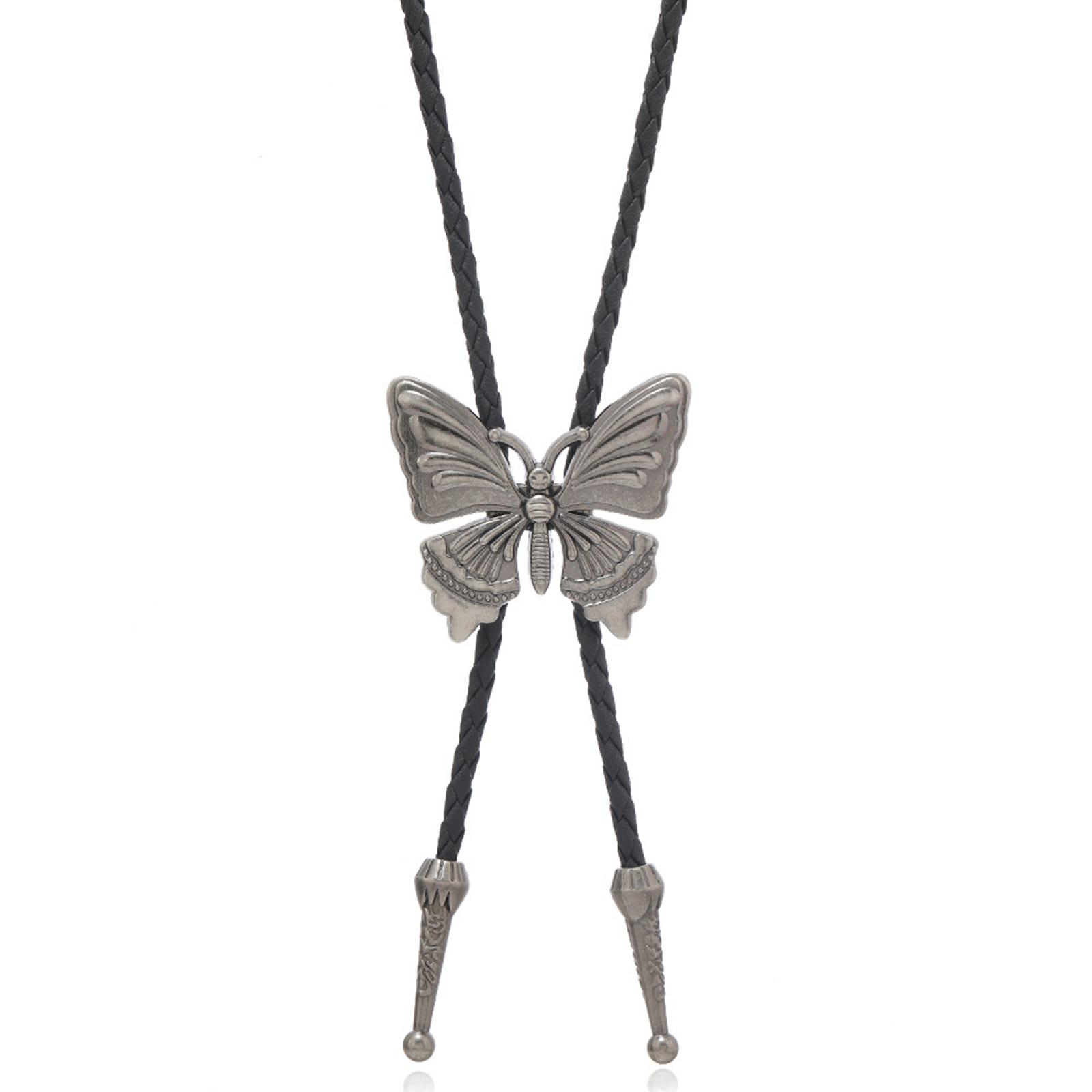 

1pc/2pcs Butterfly Buckle Bolo Tie for Men Women Bridegroom Wedding Necklace Western Cowboy Necktie Bolo Tie for Shirt C