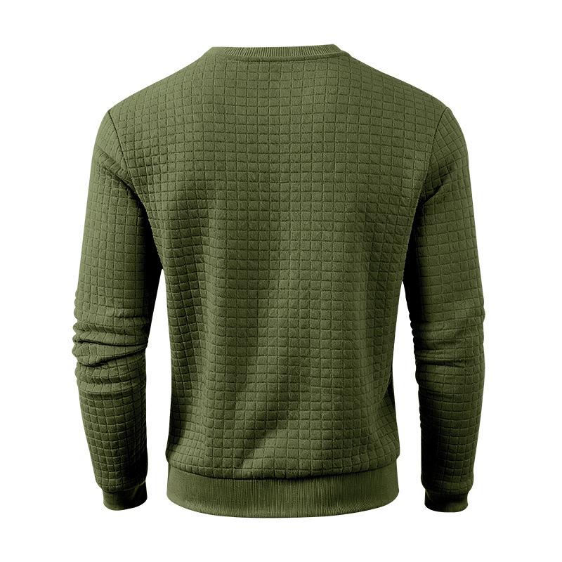 Wiosna Jesień Amerykański Luźny Lekki Dojrzały Codzienny Męski Prosty Sportowy Żakardowy Okrągły Dekolt Długi Rękaw Bluza