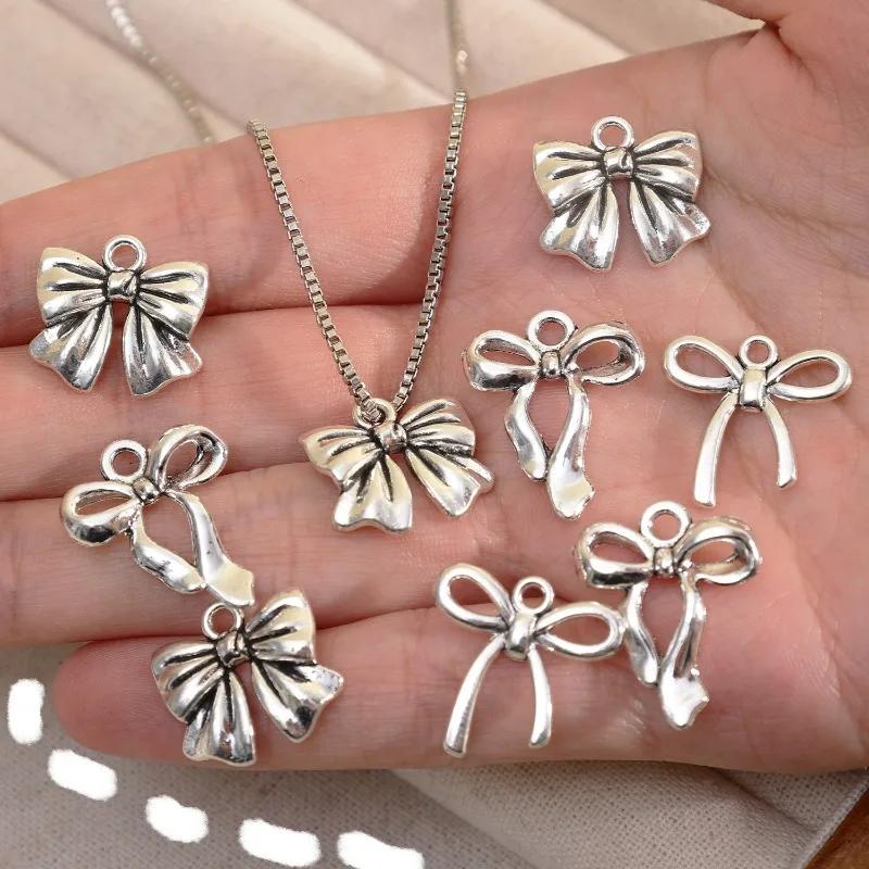 20Pcs 3 Style Metal Alloy Cute Hollow Bow Charms Holiday Gifts Pendants for Jewelry Making DIY Handmade Craft