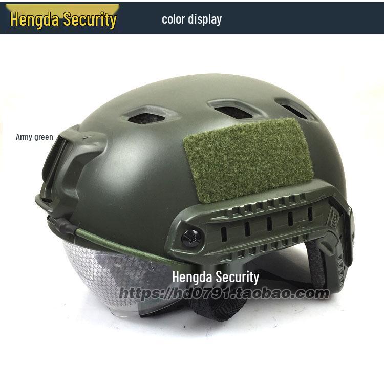 BJ Version Tactical Helmet with Windshield and CS Rail for Military Enthusiasts