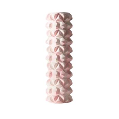 Astretch Mini Härtegrad Diamond Schaumstoffrolle mit Gitter für Myofasziale Entspannung, Yoga-Stange, Training, Sport, Fitness und Dehnen (Pink und Weiß)