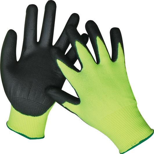 HPPE Cut Resistant Labor Protection Gloves ANSI A4 Cut Resistant PU Coated Anti-slip Cut-resistant Gloves (Fluorescent green,Xs) флуоресцентный зеленый