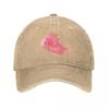 Pink Lion Flying Baseball Cap Mountaineering Big Size Hat Christmas Hat Girl Unisexs