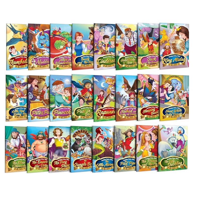 Set of Classic Tales, Favourite & Fairy Tales Story Books : Snow and the Seven Dwarfs, The Jungle Book, Pinocchio and more Fairy Tales For