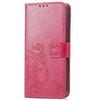 Leather Wallet Flip Case for VIVO V70 FE V60 V50 V40 V30 V29 V29E V50E V27E Lite Pro SE Embossed Clover Floral Design