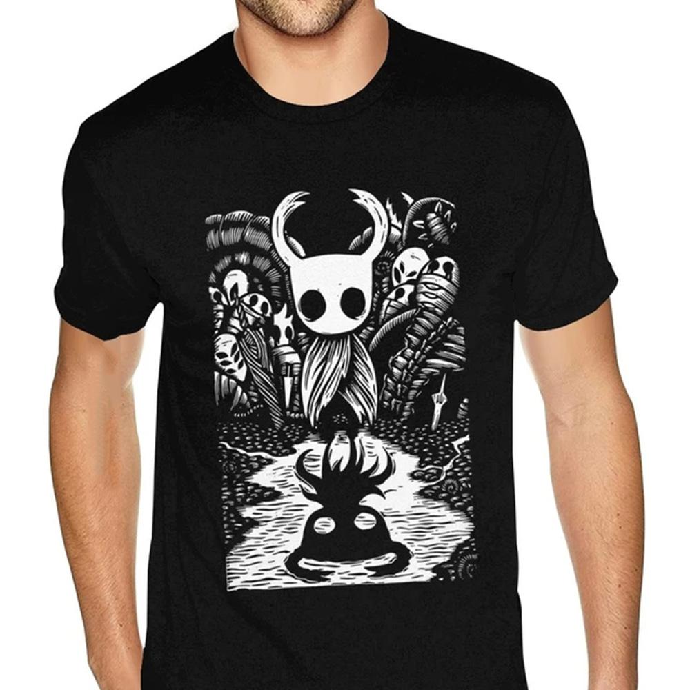 2025 Silk Song Grafika Hollow Knight Śmieszna Gra Klasyczny T-shirt Męski Grafika Czaszki Gotycki Anime T-shirt Nadruk Hip-Hop Tees Topy