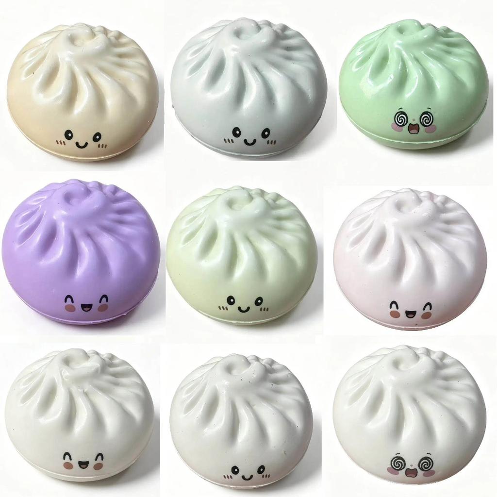 New Colorful Expressive Dumpling Squishy Toy With Steamer An Anxiety Relief Squeeze Toy For Stress Relieving Toys,Birthday Gifts