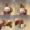 Animal Cat Monkey Plush Keychain Short For Girl Gift And Decor Bag