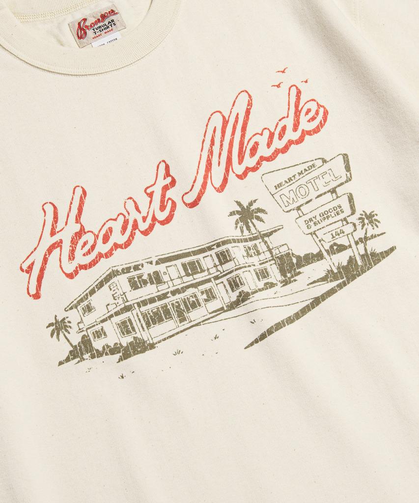 Beulonseun Heart Made Motel Loopwheeled Graphic Tee Apricot