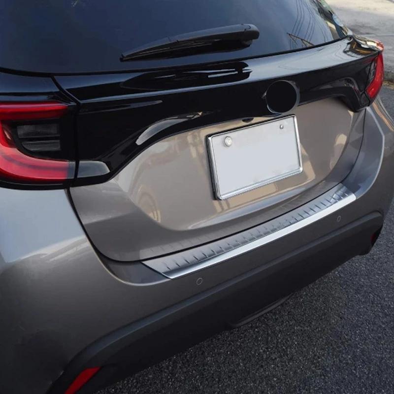 For Toyota Yaris   Stainless Steel outer Rear Bumper Protector Sill Trunk Rear guard plate Cover Trim accessories