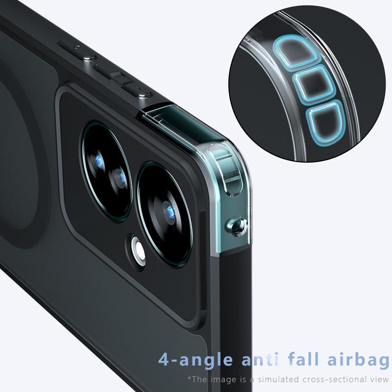 For Oppo Reno11 F 5G Case Compatible with MagSafe TPU+PC Matte Skin Touch Phone Cover