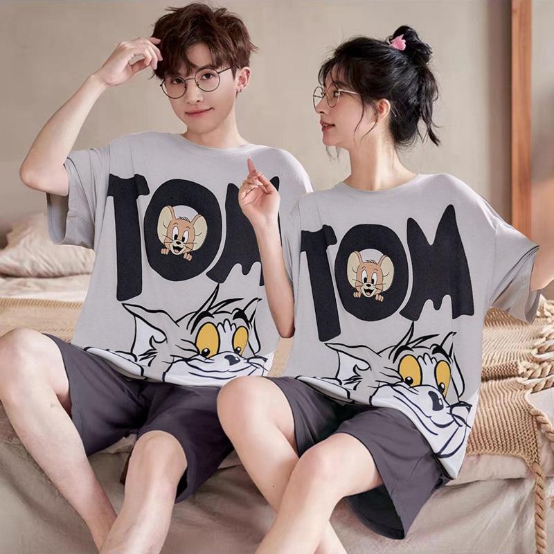 

Пижамы для пар на лето 2024 г.: Мужские и женские комплекты из модала с коротким рукавом Men XL (Height 170-175CM, Weight 62.5-72.5kg)