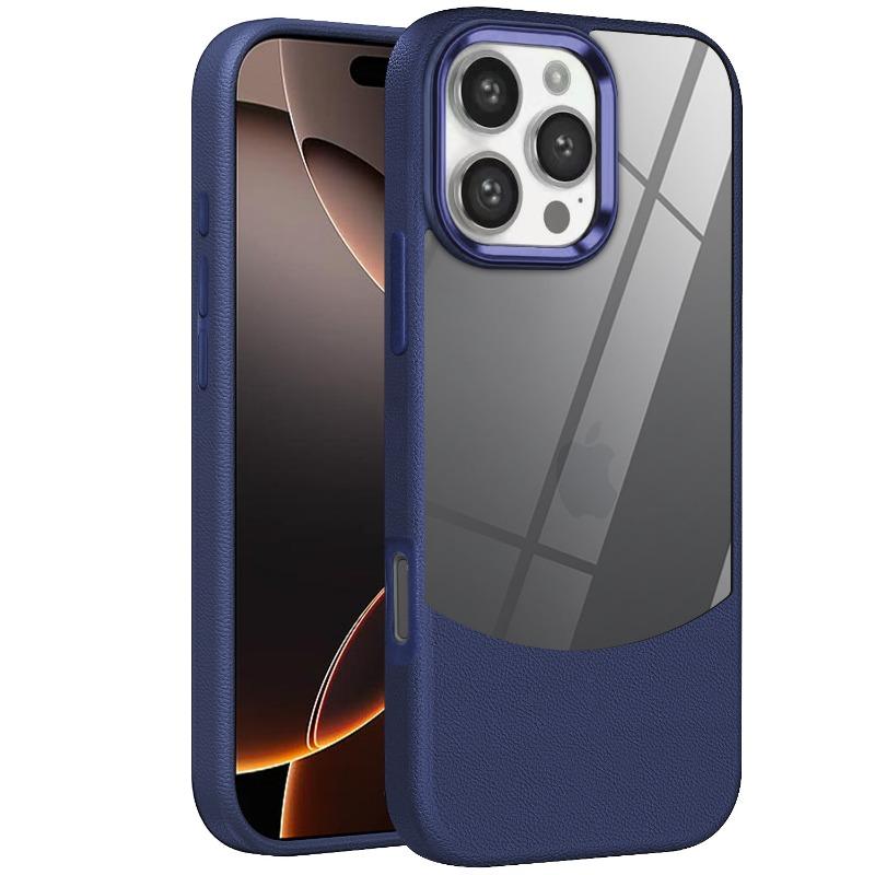 Applicable To IPhone16proMax Leather Two-in-one Mobile Phone Case Apple 15 Transparent 14 Lens Anti-fall Protection Case