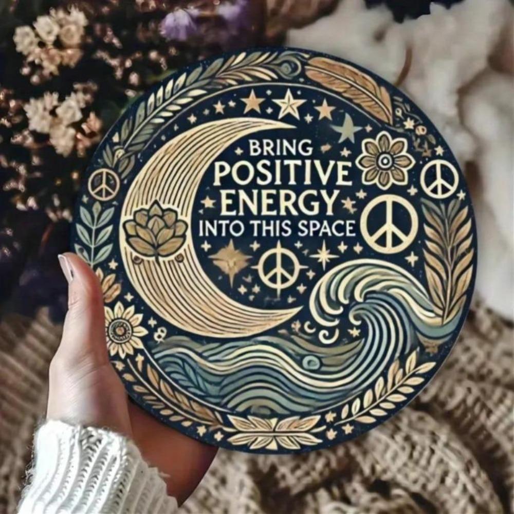 Vibes Carved Metal Wall Decor Positive Energy Sign Home Restaurant Decor