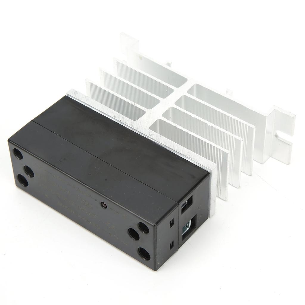 10A Solid State Relay with Heat Sink SSR Relay Module 3‑32VDC Input 24‑480VAC Output