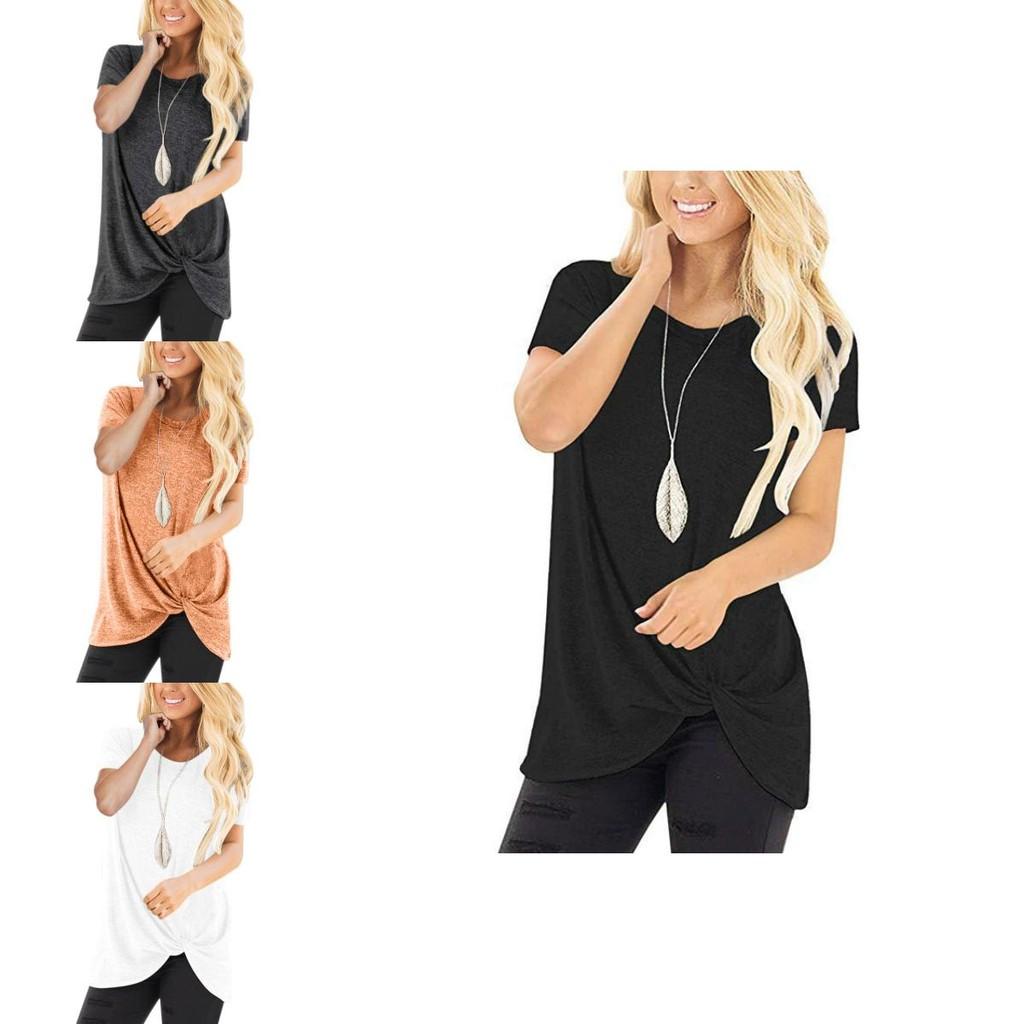 Stylish Women's Tunic Tops Short Sleeve Summer Loose Blouse Plus Size Shirt T-shirt