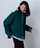 WEGO Knit Melton Short Green Blouson, Medium,