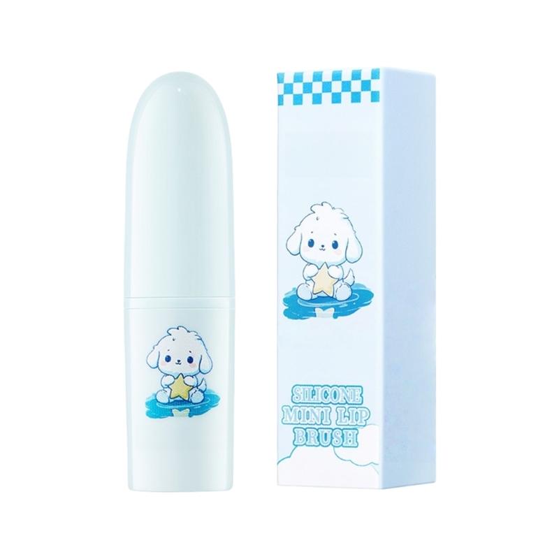 Silicone Lip Brush for Lipstick Lip Gloss Round Head Lip Makeup Brushes with Caps Lipstick Brush Applicator for Travel