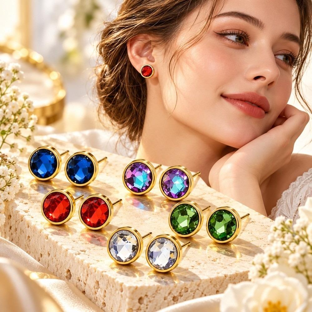 1 Pair Stainless Steel Stud Earring Lightweight Titanium Steel Earring Fashion Jewelry Gift Giving