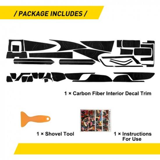 Carbon Fiber Black Interior Decoration Cover Trim For Honda Civic 2016 17- K