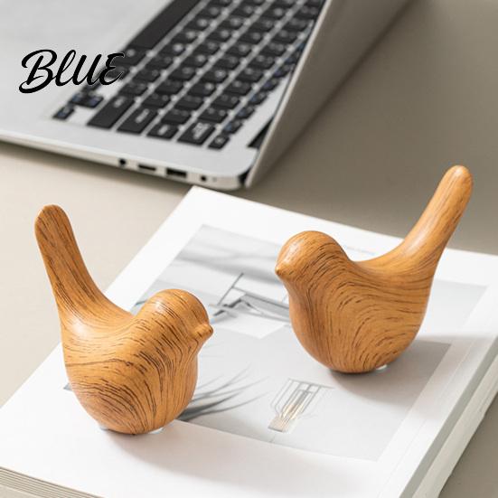 Ceramic Home Decor for Living Room Bird Figurines with Wood Grain Look  Modern Animal Sculptures  Birds Minimalist Abstract Ornaments Bedroom