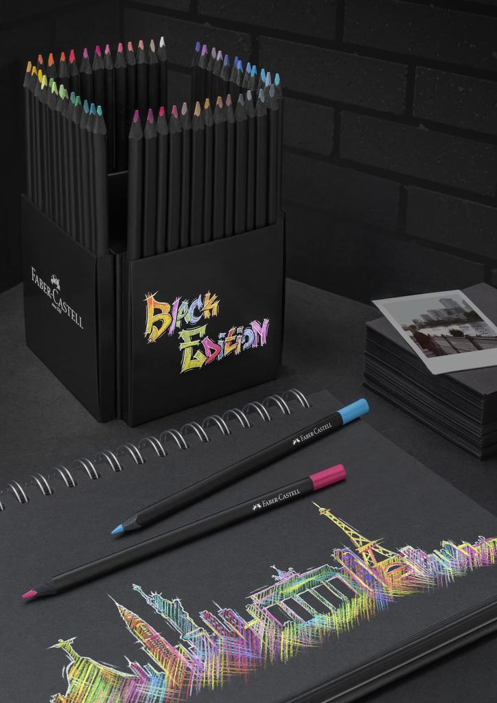Coloring Black Tin Faber-Castell Pencils, Edition, 116450, 50-Piece